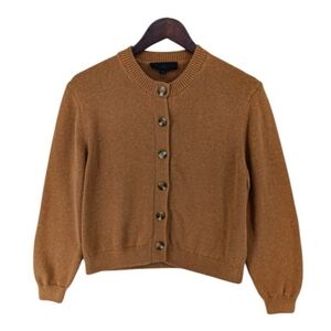 ZARA Caramel Knit Button Cardigan Neutral Sweater Minimalist Cottagecore Size L